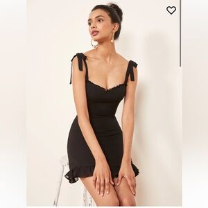 Reformation black mini Christine dress